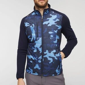 RLX Ralph Lauren Salt Lake Country Club Wool Blue Golfer Camo Puff Zip Jacket S